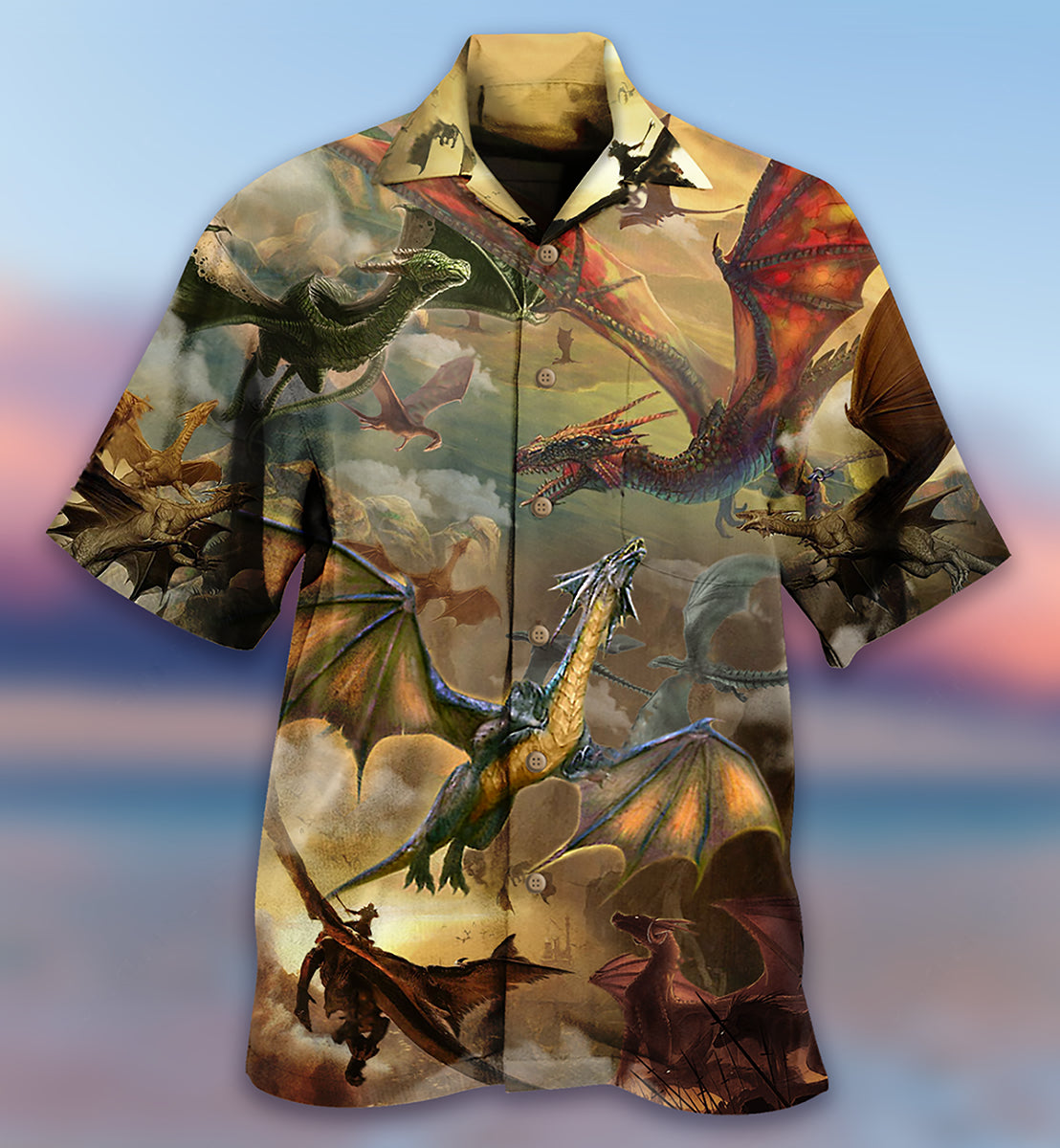 Dragon Sky Amazing Hawaiian Shirt Pattern Detail For Summer Holidays And Outdoor Fun