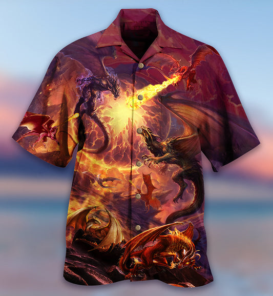 Vintage Dragon Unity Strength Hawaiian Shirt For Vacation Days And Relaxed Coastal Outings