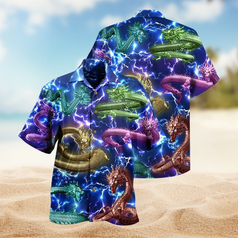 Dragon Mystic Fantasy Hawaiian Shirt For Poolside Gathering And Outdoor Comfort