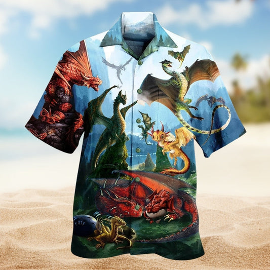 Dragon Mystic Hawaiian Shirt For Mythic Art Lovers, Coastal Outings, And Thoughtful Gift Giving