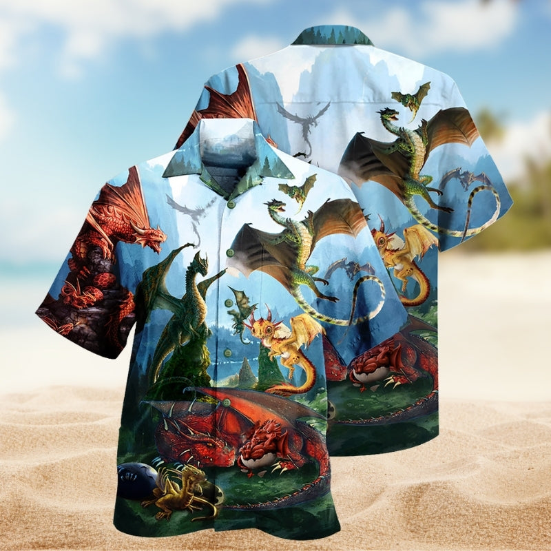 Dragon Mystic Hawaiian Shirt For Mythic Art Lovers, Coastal Outings, And Thoughtful Gift Giving