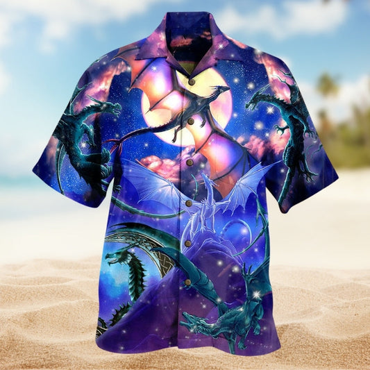 Dragon Mythic Power Hawaiian Shirt For Warm Weather Outing And Coastal Style