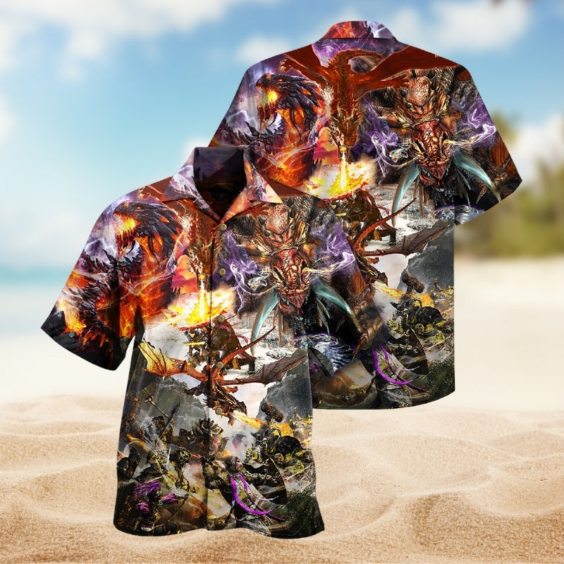 Dragon Timeless Fire Hawaiian Shirt For Family Vacation, Coastal Adventure, And Island Inspired Style