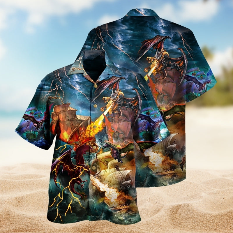 Dragon Timeless Legend Hawaiian Shirt For Cruise Journey, Beach Party, And Casual Wear