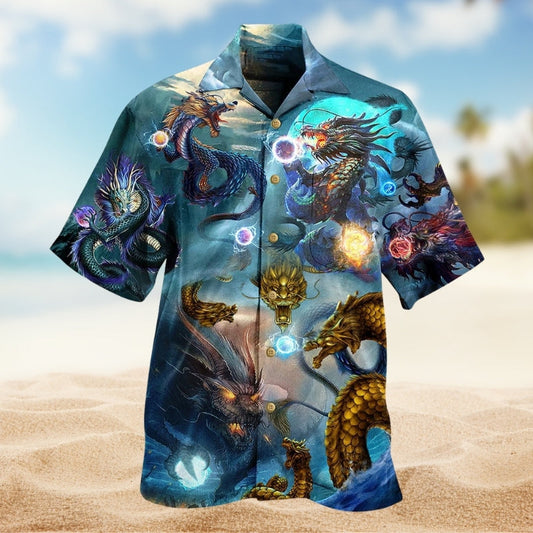 Dragon Timeless Spirit Hawaiian Shirt For Island Vacations, Resort Wear, And Relaxed Seasonal Style