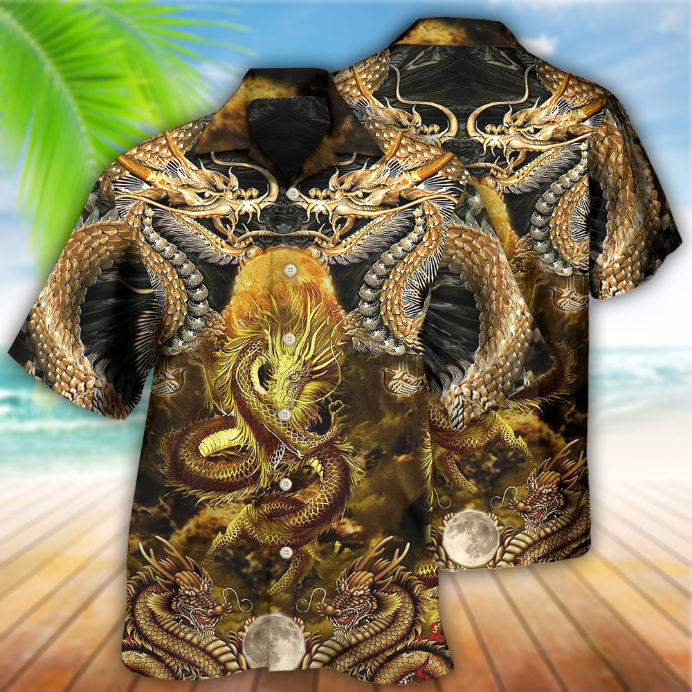 Dragon Moon Hawaiian Shirt Design Detail For Sunny Adventures And Casual Wear