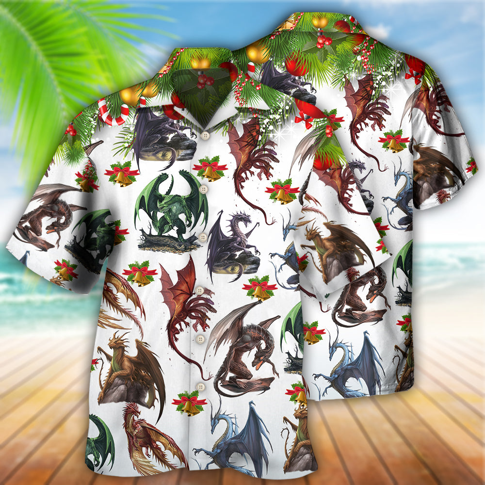Festive Dragon Christmas Amazing Hawaiian Shirt For Resort Getaways And Comfortable Summer Activities