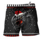 Dragon Merry Christmas Night Hawaiian Print Beach Shorts For Christmas Getaways