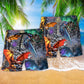 Christmas Dragon Holiday Beach Shorts Pattern Detail For Beachside Relaxation And Warm Weather Wardrobe