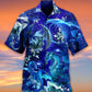 Blue Dragon Christmas Snow Theme Hawaiian Shirt Artwork View For Weekend Travel And Beach Style