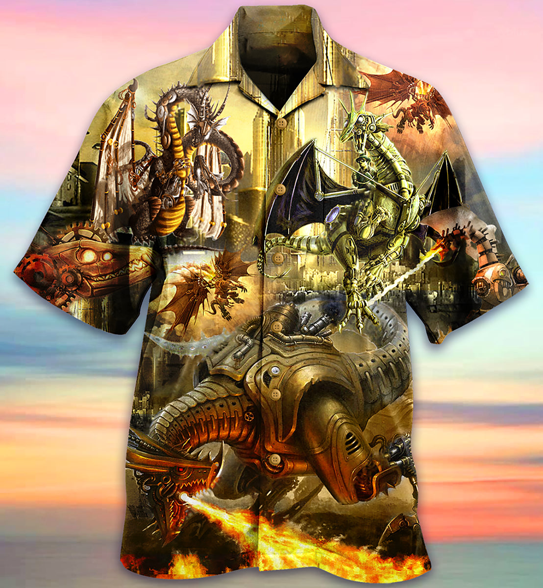 Dragon Metal Amazing Hawaiian Shirt For Summer Vacation And Beach Travel