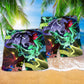 Dragon Neon Love Beautiful Life Hawaiian Print Beach Shorts For Coastal Trips And Outdoor Wear