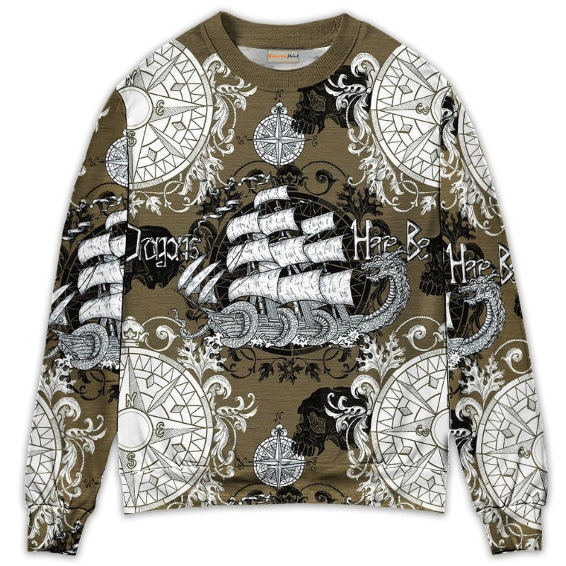 Dragon Old Ship Vintage Anchor Sweater For Distinctive Animal Artwork Holidays And Thoughtful Gifts