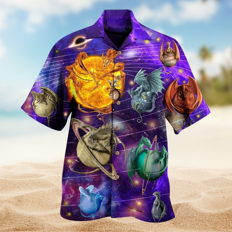 Dragon Planet Hawaiian Shirt For Island Vacations, Resort Wear, And Relaxed Seasonal Style