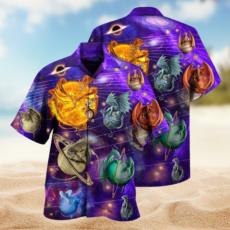 Dragon Planet Hawaiian Shirt For Island Vacations, Resort Wear, And Relaxed Seasonal Style