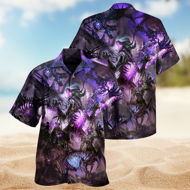 Dragon Skull Fantasy Hawaiian Shirt For Beach Travel And Summer Party Style