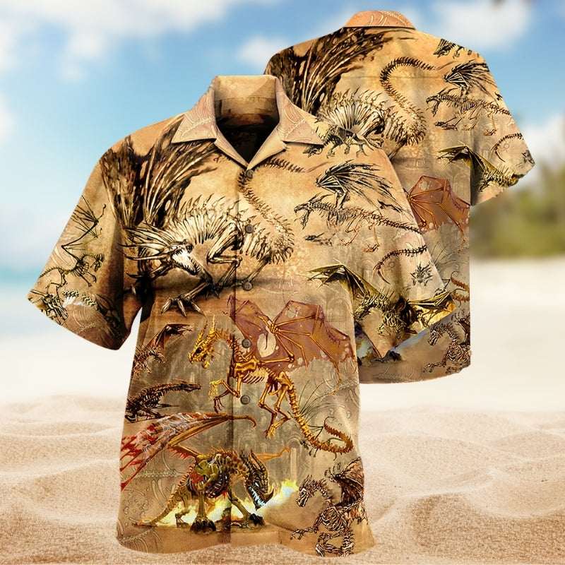 Dragon Skull Hawaiian Shirt For Tropical Holiday And Memorable Gifting