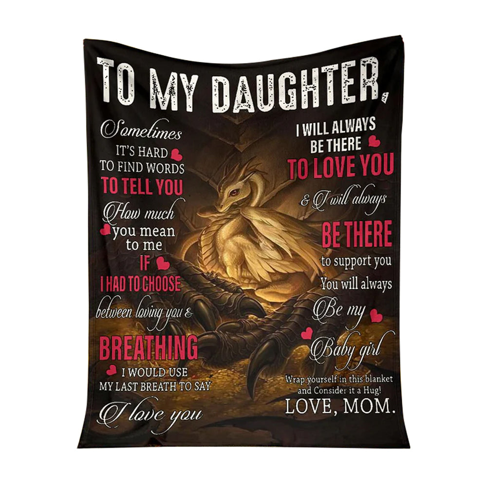 Dragon To My Daughter Flannel Blanket For Cozy Bedroom Sofa Decor