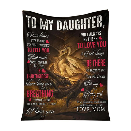 Dragon To My Daughter Flannel Blanket For Cozy Bedroom Sofa Decor