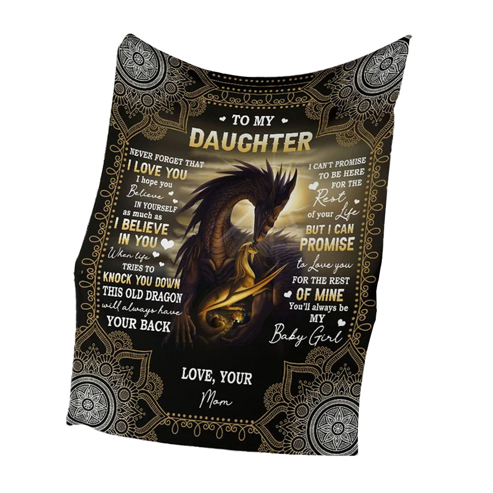 Dragon To My Daughter I Believe In You I Love You Flannel Blanket For Cozy Bedroom Sofa Decor