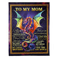 Dragon To My Mom Dragon Thank You Flannel Blanket For Cozy Bedroom Sofa Decor