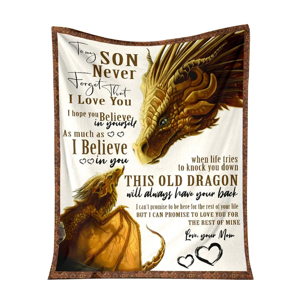 Dragon To My Son Love Life Flannel Blanket For Cozy Bedroom Sofa Decor