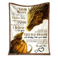 Dragon To My Son Lover Flannel Blanket For Cozy Bedroom Sofa Decor