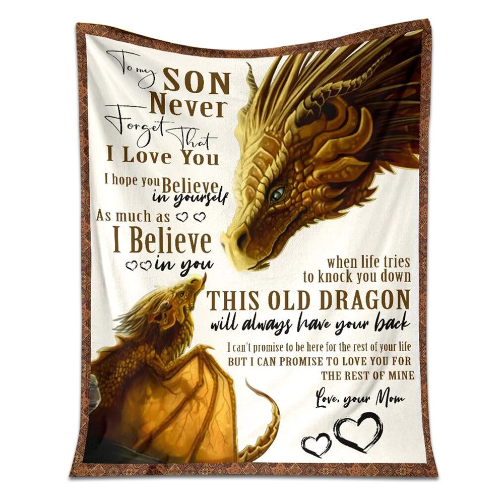 Dragon To My Son Lover Flannel Blanket For Cozy Bedroom Sofa Decor