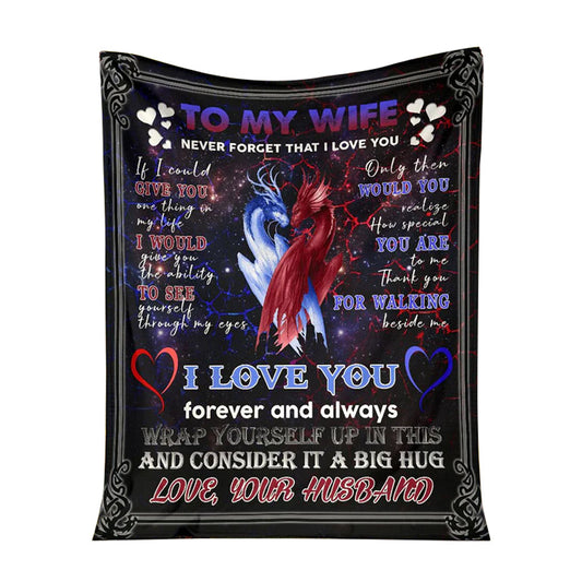 Dragon To My Wife Flannel Blanket For Cozy Bedroom Sofa Decor
