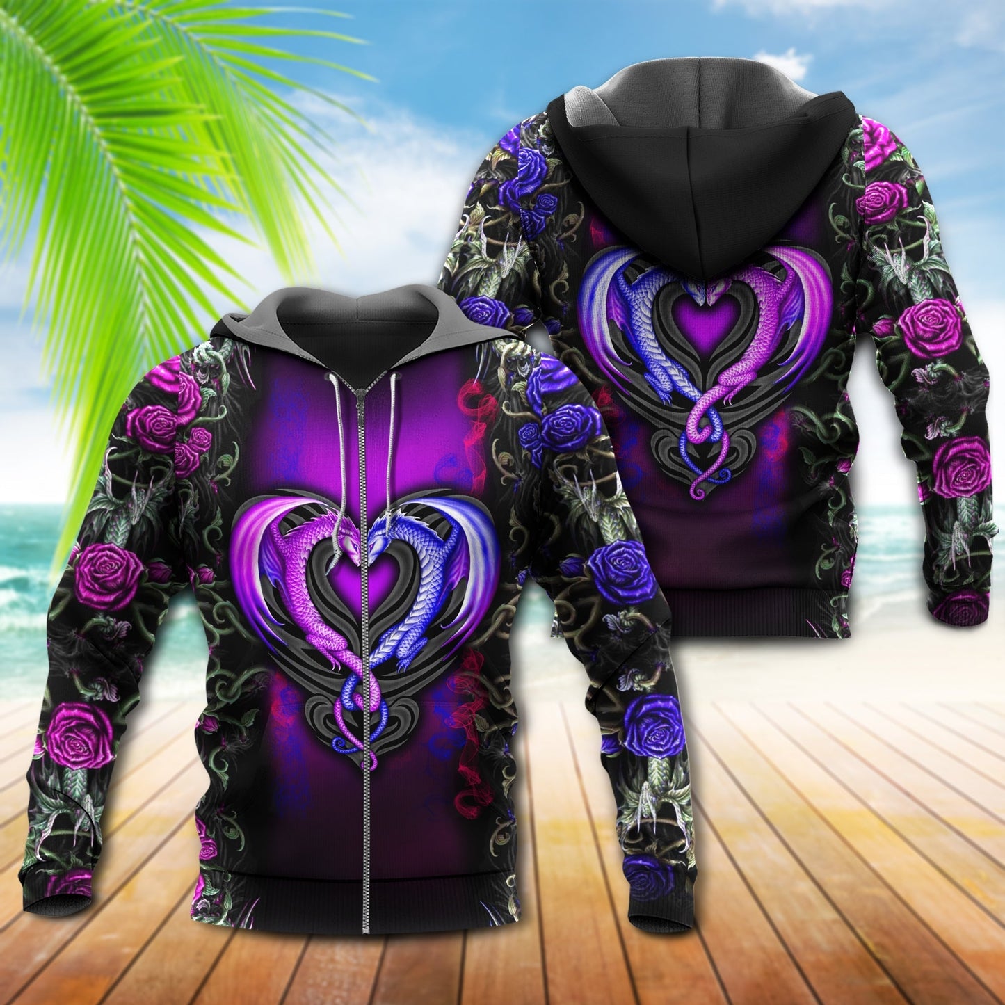 Floral Dragon Love Hoodie For Mythical Adventures Weekend Outings And Thoughtful Gifting