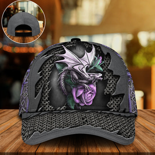 Dragon Purple Rose Classic Cap For Nature Lovers Travel And Casual Daily Styling