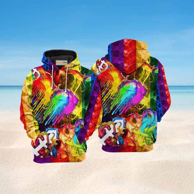 Dragon Pride Love Life Hoodie For Community Pride Outdoor Activities And Relaxed Styling