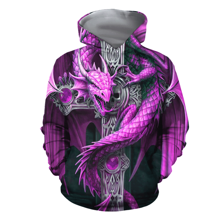 Pink Dragon Skull Sword Hoodie For Bold Casual Looks Travel Days And Comfortable Style