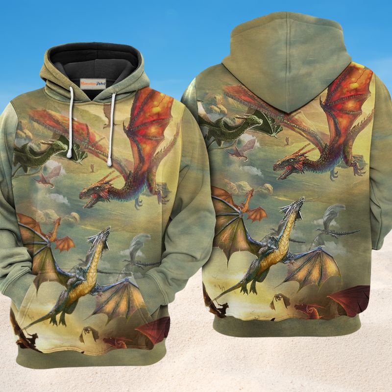 Strong Fantasy Dragon Hoodie For Creative Streetwear Outdoor Trips And Gift Giving
