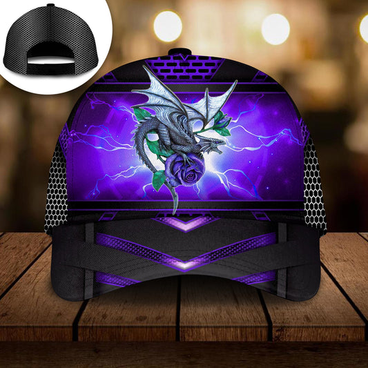 Purple Dragon Rose Cool Classic Cap For Weekend Travel Outdoor Events And Casual Outfits