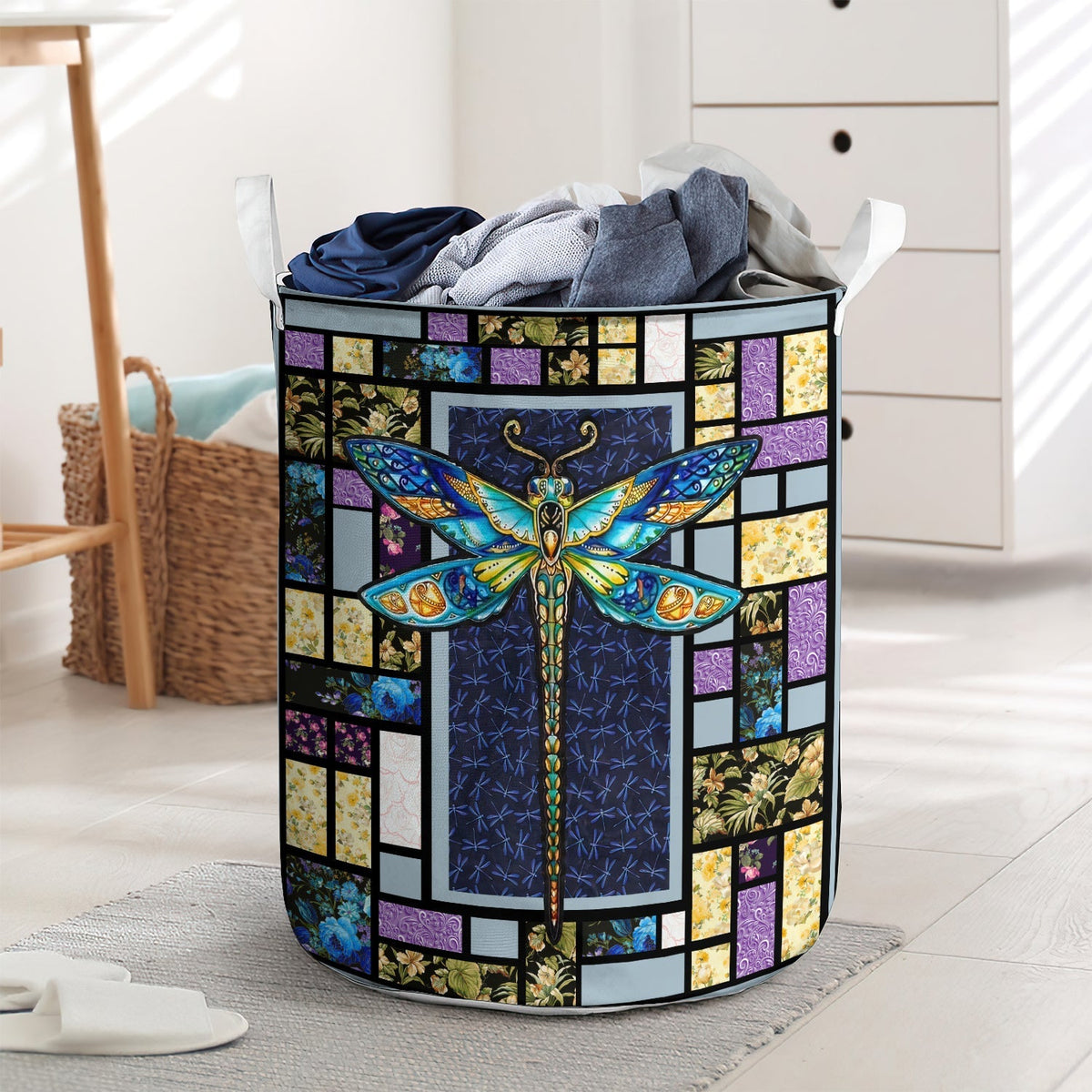 Colorful Dragonfly Laundry Basket For Bathroom Bedroom Storage
