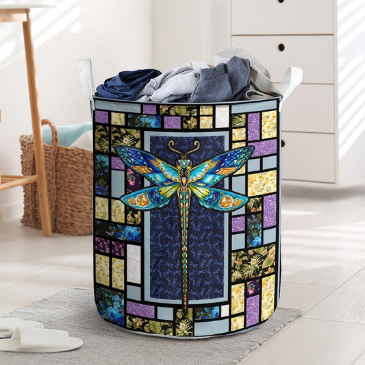 Colorful Dragonfly Laundry Basket For Bathroom Bedroom Storage