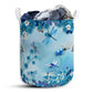 Dragonfly Flower Blue Laundry Basket For Bathroom Bedroom Storage