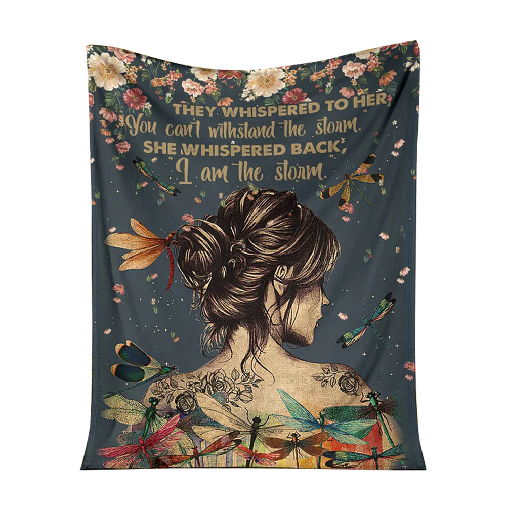 Dragonfly Girl Dragonfly I'm The Storm Flannel Blanket For Cozy Bedroom Sofa Decor