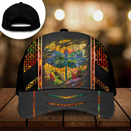 Dragonfly Glass Art Classic Cap For Parties Vacations And Relaxed Daily Outfits