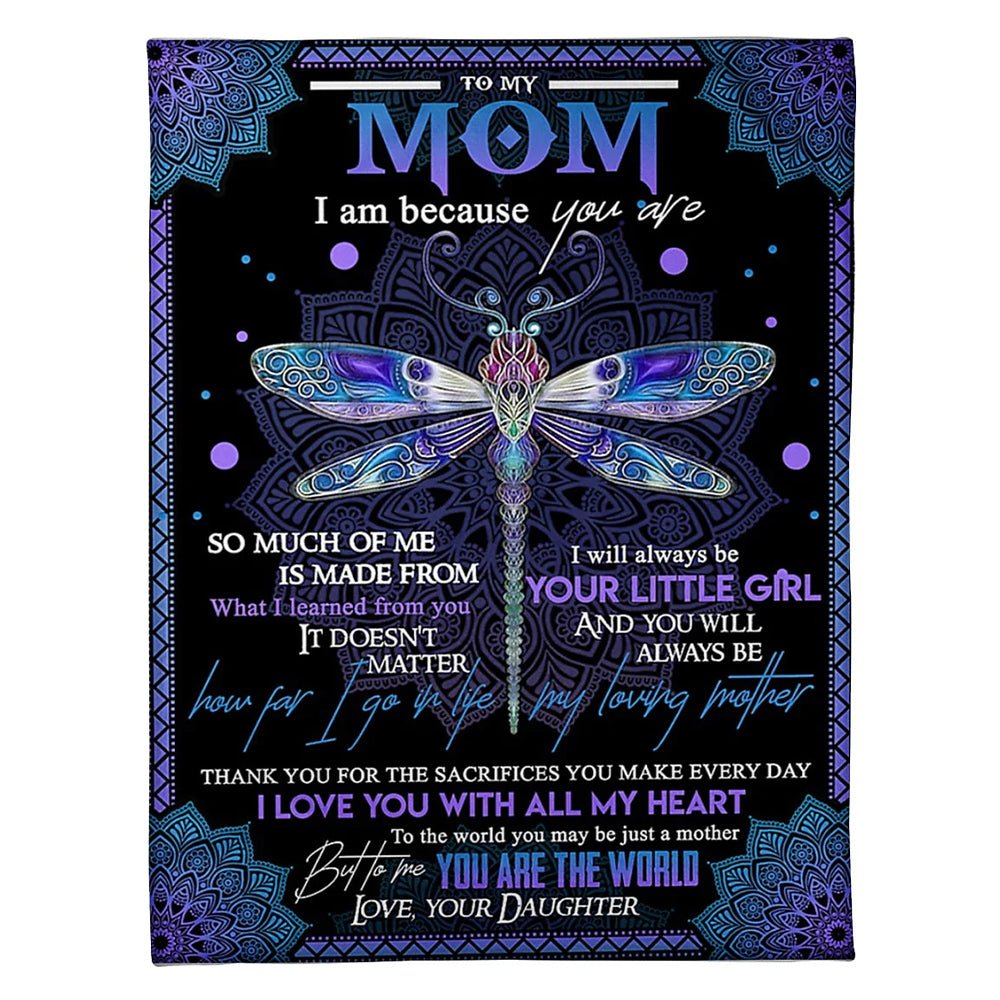 Dragonfly I Love You With All My Heart Flannel Blanket For Cozy Bedroom Sofa Decor