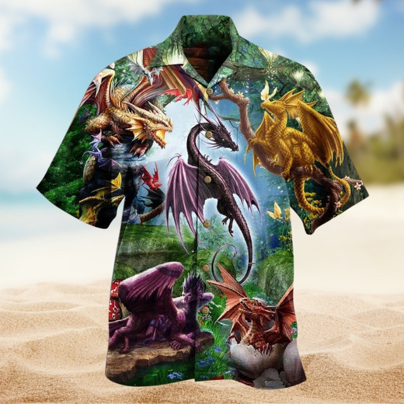 Dragonfly Fantasy Hawaiian Shirt For Tropical Holiday And Vacation Outfit