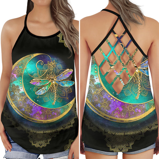 Dragonfly Sky Freedom Modern Energy Hollow Tank Top For Yoga Practice And Summer Outings