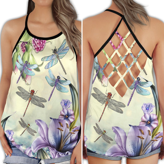 Dragonfly Sky Freedom Energy Hollow Tank Top For Yoga Practice And Summer Outings