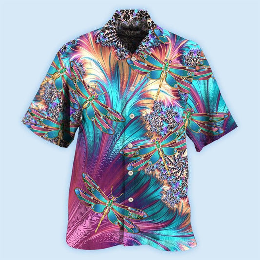 Dragonfly Summer Vibes Nature Hawaiian Shirt Pattern Detail For Summer Holidays And Outdoor Fun