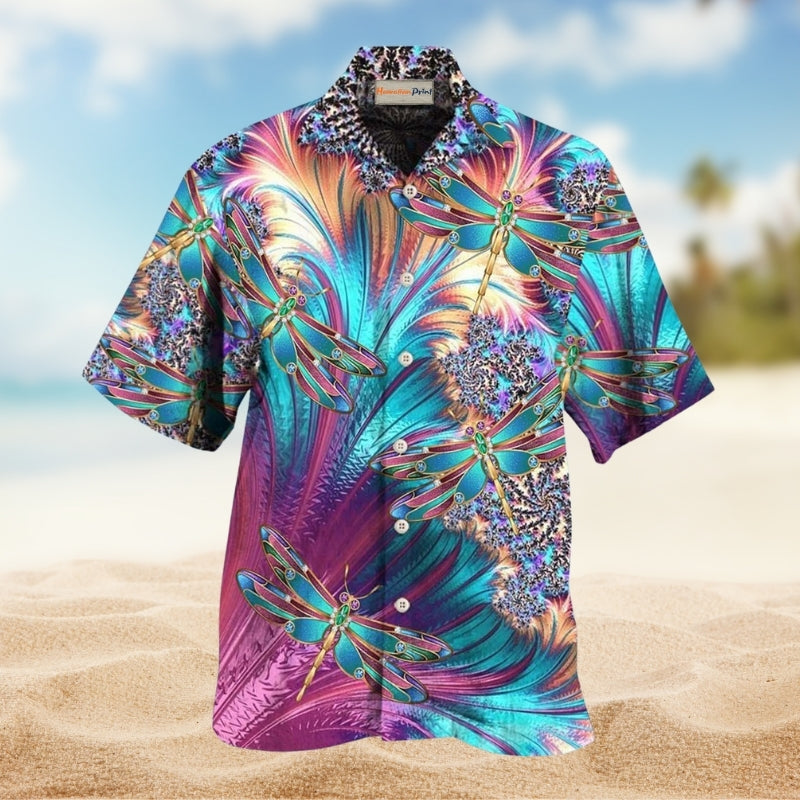 Dragonfly Loves Summer Vibes Hawaiian Shirt For Summer Vacation Beach Travel And Relaxed Casual Wear