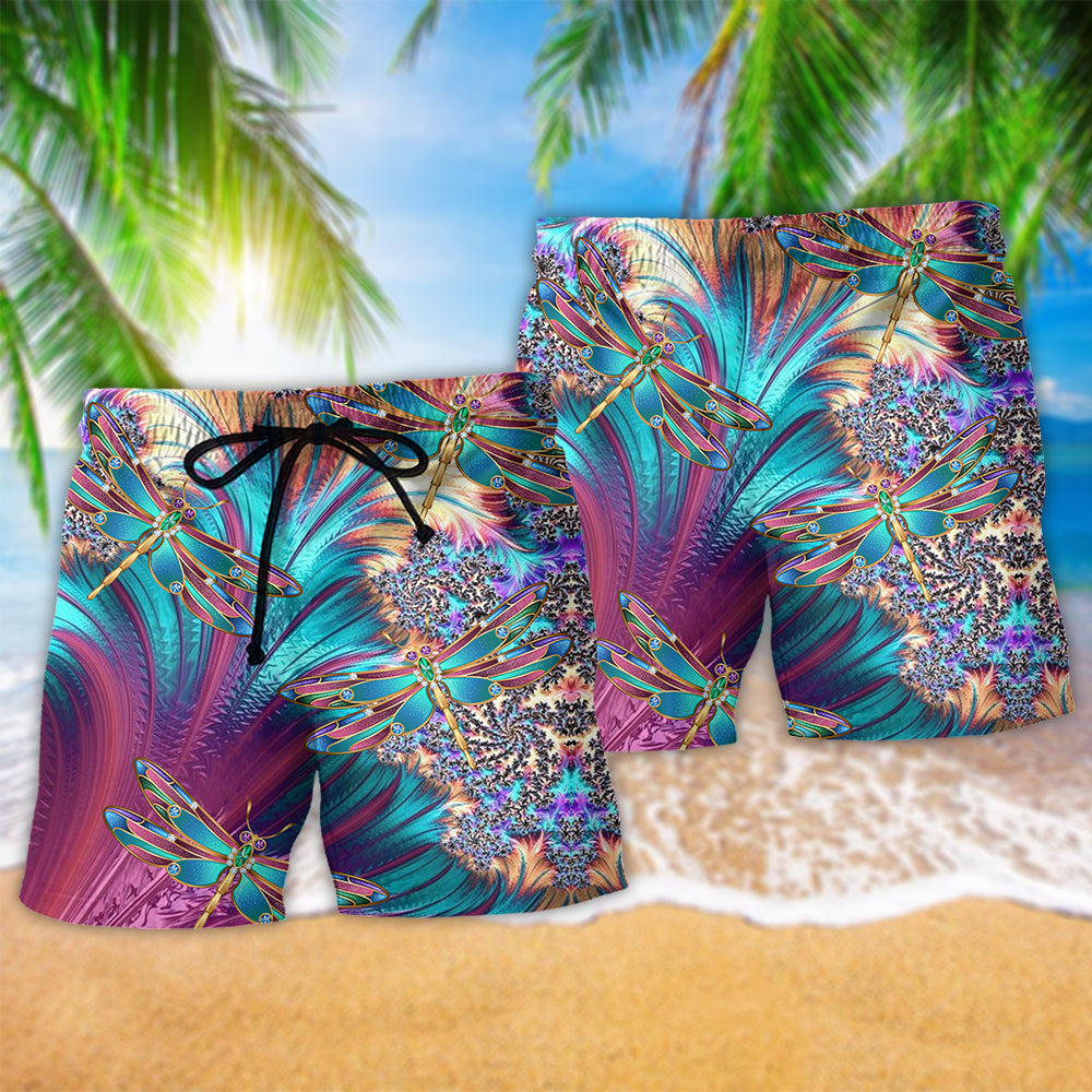 Dragonfly Loves Summer Vibes Luxury Hawaiian Beach Shorts For Island Getaways And Comfort