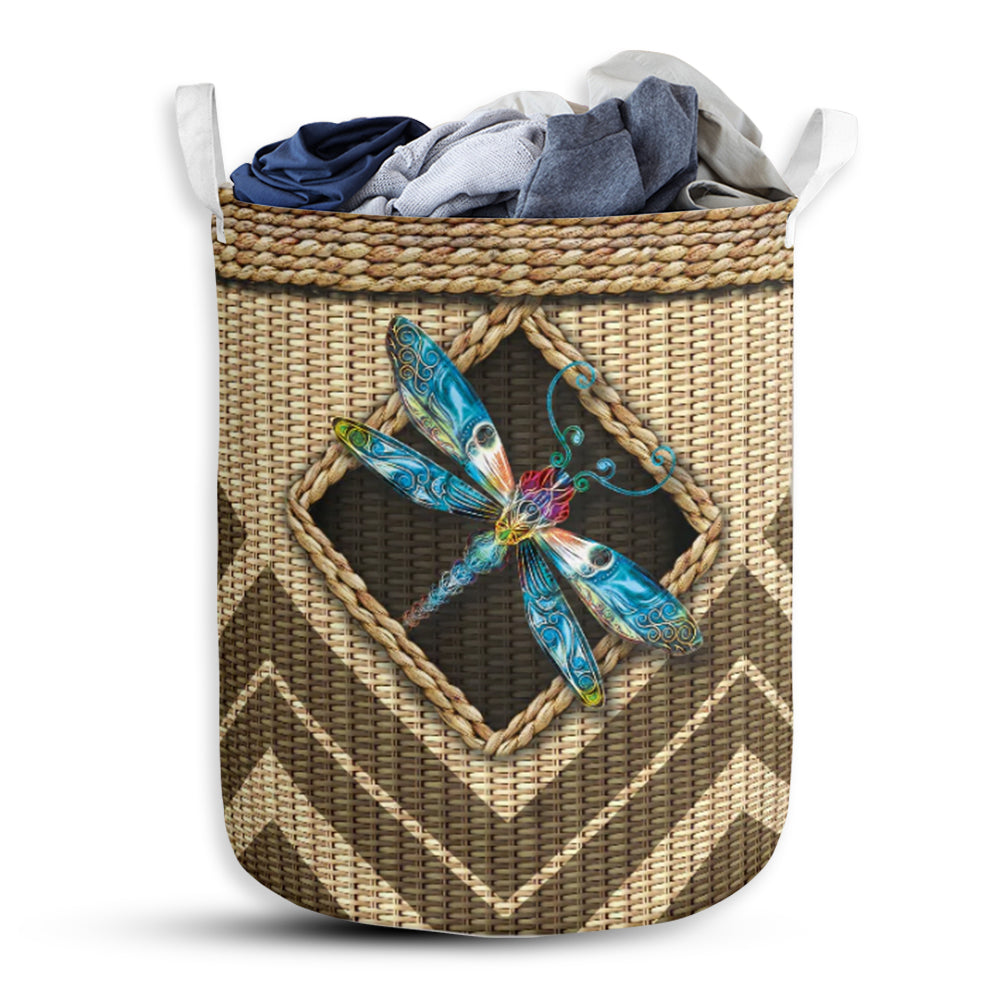 Small Size Dragonfly Wicker Texture Hole Laundry Basket For Bathroom Bedroom Storage
