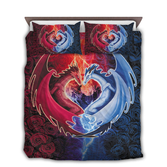Dragon Heart Sweet Rose Bedding Cover For Fantasy Bedroom Decor
