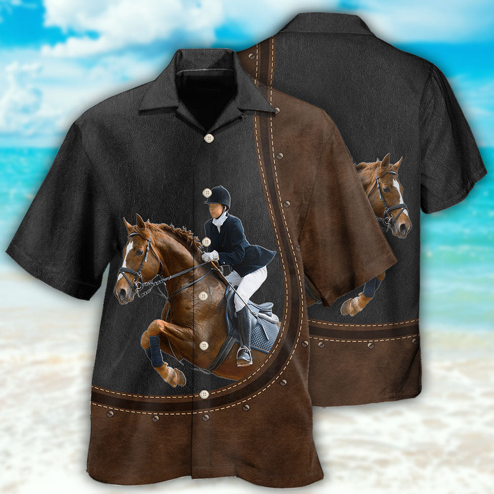 Dressage Horse Hawaiian Shirt For Animal Lovers, Beach Travel, And Casual Summer Style